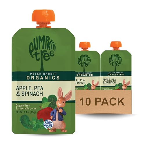 Pumpkin Tree Peter Rabbit Organics, Pea, Spinach and Apple Puree, 4.4-Ounce Pou…