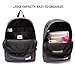 VASCHY School Backpack for College Students Casual Daypack with Padded 15 inch Laptop Compartment Dark Gray