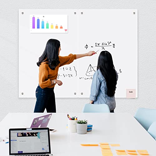 Glass Whiteboard 24'' X 18'' Glass Dry Erase Board White
