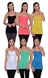 Free to Live 6 Pack Women's Seamless Basic Layering Camis