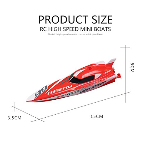 YIFAN Remote Control Boat, Kids Adults Mini High-Speed Series RC Boats for Pool and Lakes Outdoor Use, 5.9"x2"x1.4"(Red)