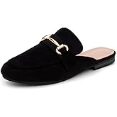 Shoe Land Mules for Women – Slip-On Mules & Flats Shoes with Buckle, Closed Round Toe | Backless Loafers, Business Dress Slides & Casual Comfortable Work Shoes