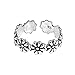 AeraVida Stylish Flowers Wrap .925 Sterling Silver Toe Ring or Pinky Ring | Comfort Adjustable Band | Open Beach Boho Ring