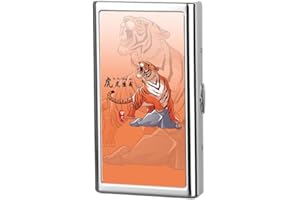 JOUGE Cigarette Case 20 pcs 100s Slim/King Regular Size 14 pcs Cigarettes Box Portable Good for Slim/Regular/King Size Cigarettes (Tiger)