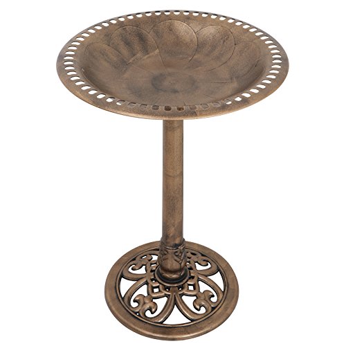 Zeny Bird Bath 28 H Luxury Outdoor Pedestal Birdbath Bird Feeder