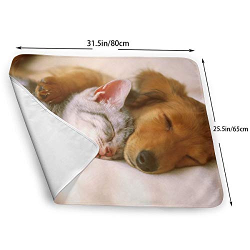 V5DGFJH.B Baby Portable Diaper Changing Pad Dog Puppy Cat Kitten Cute Pet Urinary Pad Baby Changing Mat 31.5" x25.5''