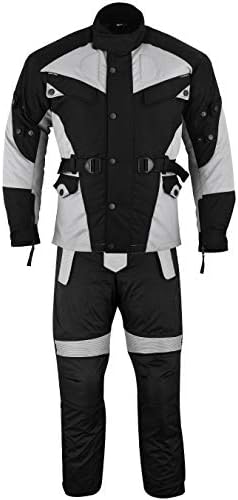 German Wear Motorcycle Combi Cordura Textiles motorbike jacket and trousers – Black/Light Grey