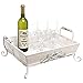 Vintage Shabby Chic White-Washed Wood Decorative Double-Handled Display / Serving Tray - MyGift® Home