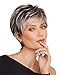 Short Silver Gray Fluffy Layered Wigs For Seniors Women