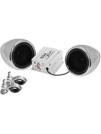 BOSS Audio MC400 All-Terrain, Weatherproof Speaker And Amplifier Sound System, Two 3 Inch Speakers, Compact Amplifier, Inline Volume Control, Ideal For Motorcycles/ATV and 12 Volt Applications