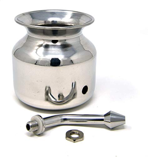 WC_304 Grade Stainless Steel Ayurvedic Jal Neti Pot for Sinus Congestion and Nasal Cleansing Non-Corrosive Unbreakable… - Image 3