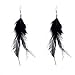 Lureme Bohemian Style Feathers with Small Feather Tassel Dangle Earrings for Women and Girls (02004736) (Black)