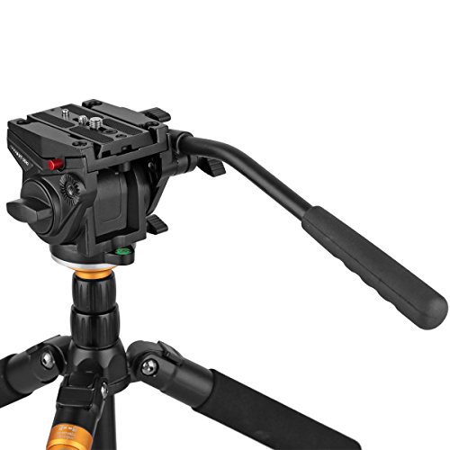 Heavy Duty Video Camera Fluid Drag Head,KINGJOY Fluid Drag Pan Tilt Head for DSLR Camera Video Camcorder Shooting Filming - Thumbnail 4