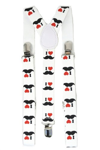 Youth I Heart Mustaches Suspenders