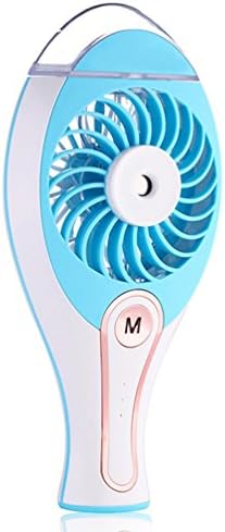 Sililoli Handheld USB Misting Fan with Personal Cooling Mist Humidifier, Rechargeable Portable Mini Misting Cooling Fan for Home Office and Travel (Blue)