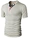 H2H Mens American Flag Henley Short Sleeve Cool Shirts With Button Trim