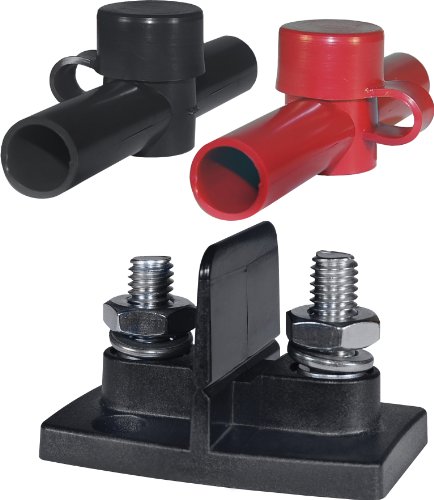Blue Sea Systems Dual PowerPost with 5/16-Inch-18 and One 3/8-Inch-16 Studs