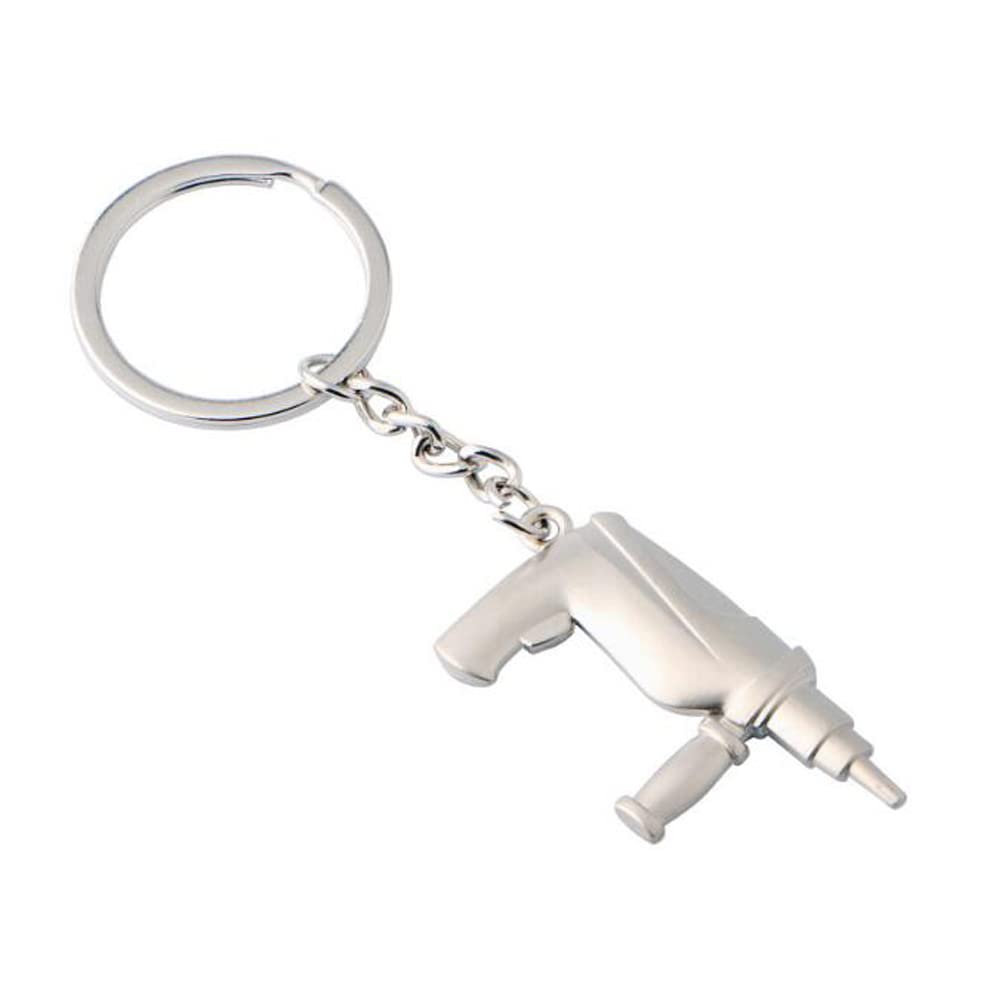 ARFUKA Keyring Electric Drill Pendant Keyring Metal Unisex Key Organizer Holder Keychain Birthday Christmas Wedding Valentine's Day Gift for Men and Women Silver
