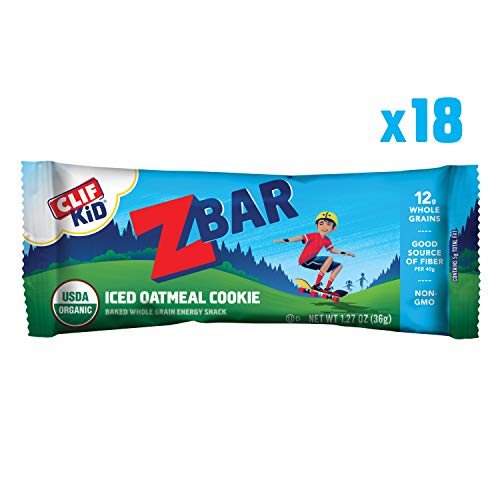CLIF KID ZBAR - Organic Energy Bar - Iced Oatmeal Cookie - (1.27 Ounce Snack Bar, 18 Count) (packaging may vary)
