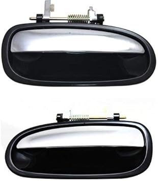 Amazon Com Exterior Door Handle Compatible With 98 2000 Honda Civic Gx Set Of 2 Rear Left And Right Side Plastic Smooth Black Bezel W Chrome Lever Automotive