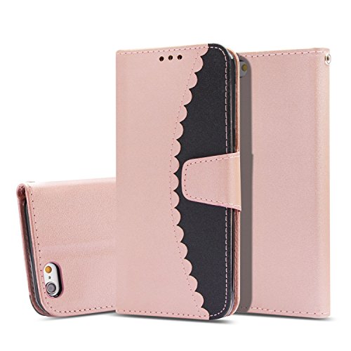iPhone 6S Plus Case,iPhone 6 Plus Case, UZER Premium PU Leather Flip Folio Wallet Case with Kickstand Card Holder ID Slot and Hand Strap Shockproof Protective Book Case for iPhone 6S Plus/6 Plus