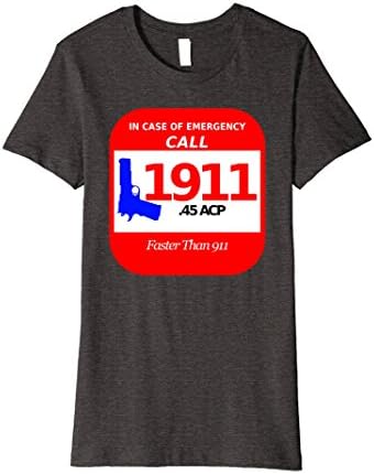 Women's 2nd Amendment Emergency Call 1911 Pro Self Defense Shirt Small Dark Heather