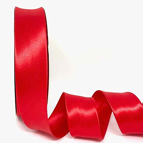 Ribbon Queen Double Fold Satin Bias Binding Tape for Sewing, Seaming, Stitching, Piping, Hemming, Quilting, Patching, Outfits and Crafts - 30mm Professional Quality. (RED, 5M X 30MM)