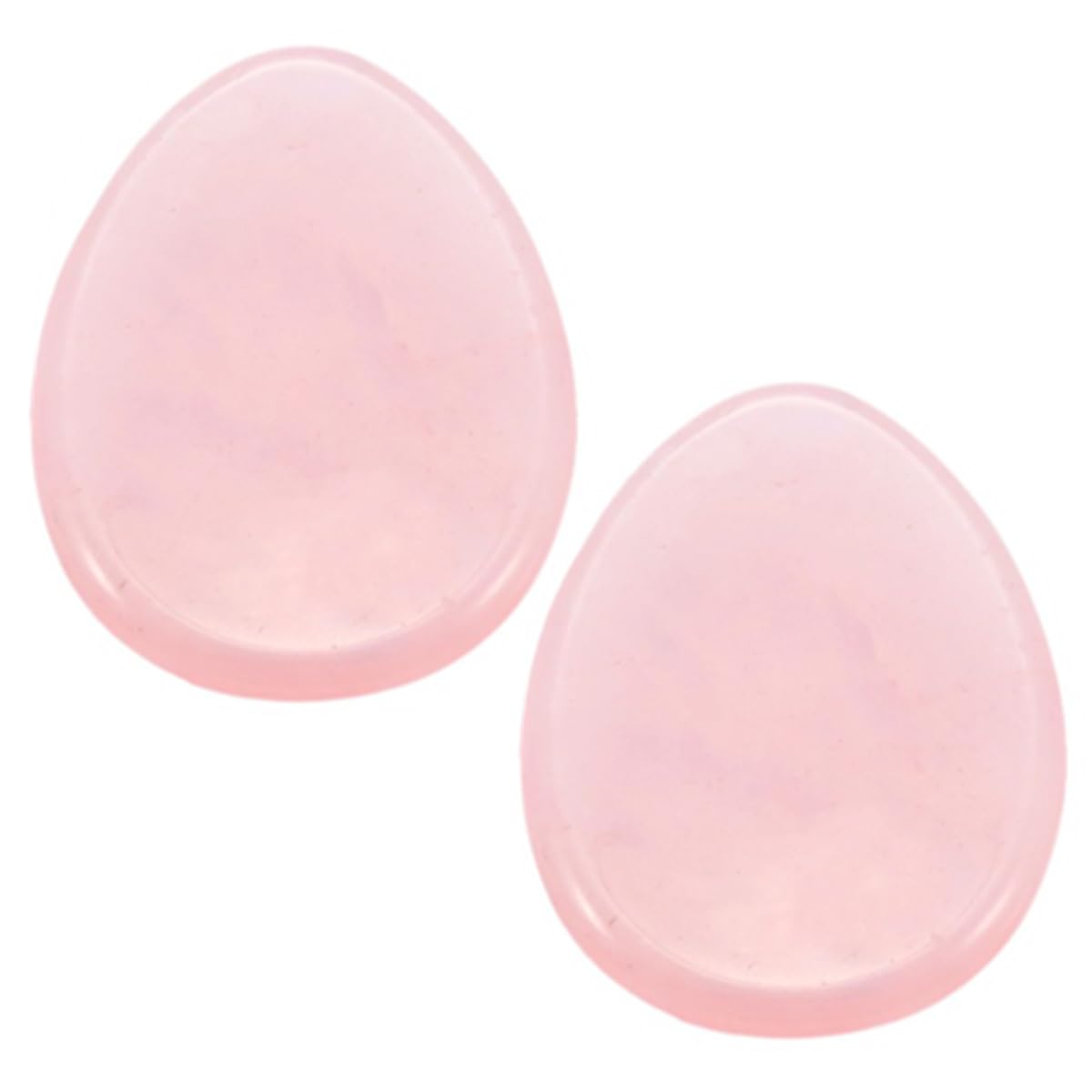 mookaitedecor Pack of 2 Natural Rose Quartz Crystal Thumb Worry Stones for Anxiety Stress Relief, Polished Pocket Stone Oval Water Drop Pink Worry Stones Healing Crystal Gift for Reiki Chakra