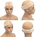Elastic Lace Wig Grip Band- No Slip Adjustable Velvet Wigrip Headband, Stretched Edge Saver Wig Hair Grip Head Band to Keep Wig Secured and Prevent Headache (Beige)