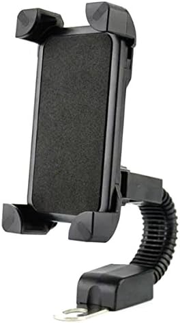Motorcycle Phone Mount DHYSTAR Motorbike Holder Universal Motorcycle Rearview Mirror Mount Stand Universal for Smartphone/Cell phone(3.5inch-6.5inch) With 360 Degree Rotation - Black