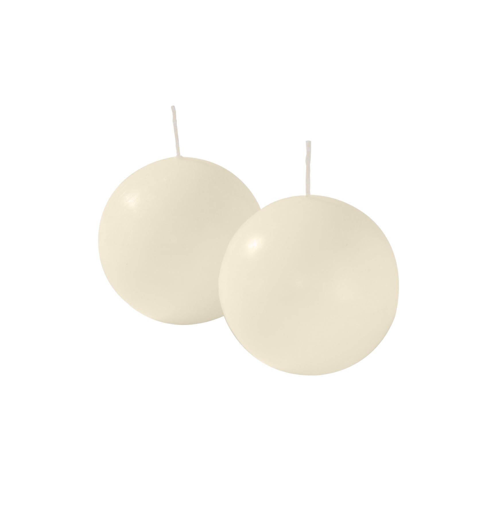 Cereria di Giorgio Risthò Spherical Candles, Wax, Ivory, 8 x 8 x 8 cm, Pack of 4