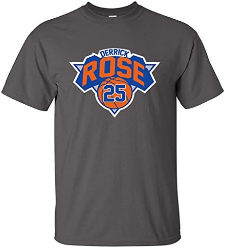 Derrick Rose New York Knicks "Logo" Charcoal T-Shirt ADULT LARGE
