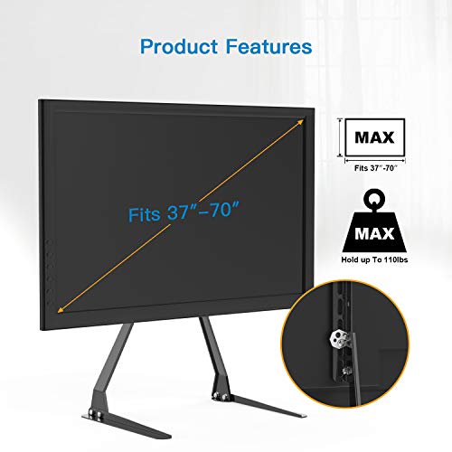 PERLESMITH Universal Table Top TV Stand for 3770 Inch Flat Screen, LCD