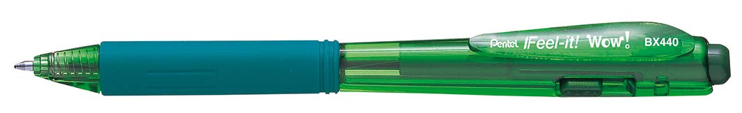 Pentel BX440 Feel-it! Wow! Ballpoint Pen 1 mm green 12 pcs