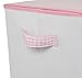 BirdRock Home Baby Clothes Hamper with Lid - Folding Cloth Hamper with Handles - Dirty Clothes Sorter Bin - Easy Storage - Collapsible - Pink and White