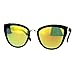 SA106 Womens Color Mirror mirrored Lens Oversize Cat Eye Sunglasses Black Orange
