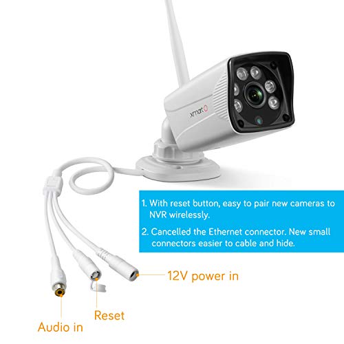 [6 LEDs & Wider FOV] xmartO Auto-Pair Wireless Security Camera System Outdoor, 4 Channel 1080p FHD NVR, 4pcs 720p HD WiFi Cameras with Audio Compatible, 100ft IR Night Vision, Dream Liner WiFi Relay - Thumbnail 6