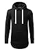 URBANCREWS Mens Hipster Hip Hop Pullover Fleece Hoodie Sweatshirt Black XLarge