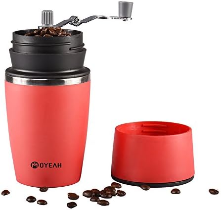 Outdoor Portable Coffee Maker Manual Coffee Bean Grinder Brewer for Espresso, All-in-one Set with Filter