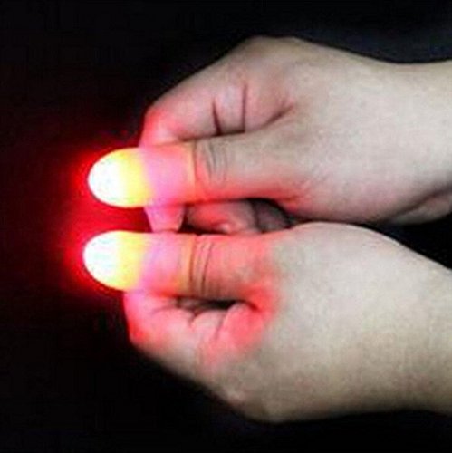 URBeauty 5Pair/10Pieces Fingers Amazing Flashing Fingers Fantastic Glow Toys Children Luminous Gifts Decor Novelty Funny LED Light Magic Trick Props Supplies(Color Randomly) - Thumbnail 3
