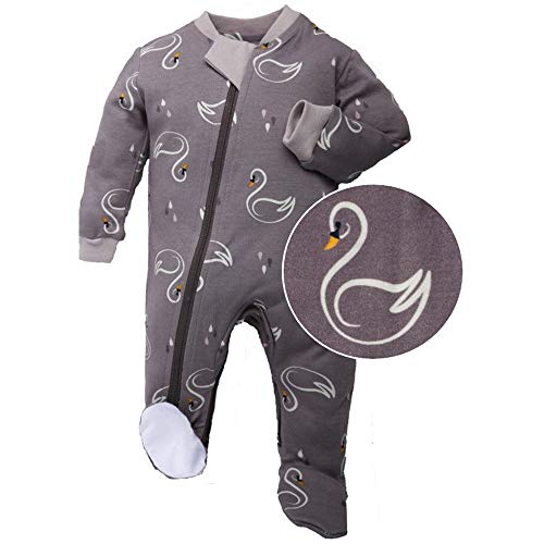 Zippyjamz organic baby footed pjs w/inseam zipper - swe…