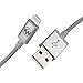iPhone Charger Lightning Cable 3.3ft/ 1M by Wanshine Nylon Braided- [Apple MFi Certified] for iPhone 8/ X/ 7/ 7 Plus 6/ 6s Plus/ 5s/ 5c/ 5, iPad Pro, Air 2 and More with iPhone 8/ 7 Case Gift(Silver)