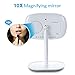 Ovonni LED Vanity Makeup Mirror with 10X Magnification Spot, Lighted Table Lamp with Touch Screen and Adjustable 360°Rotation for Countertop Bathroom Cosmetic, White