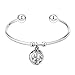 Menton Ezil Womens Jewelry White Crystals Silver Bangle Bracelet For Her- Wedding Gift (Open Bangle) …