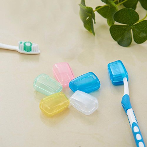 Anshinto 5 Piece Set Portable Travel Toothbrush Cover Wash Brush Cap Case Box Mini