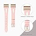 bayite Leather Bands Compatible with Fitbit Charge 2, Replacement Genuine Wristband Straps Women, Pink with Rose Gold Connector Small