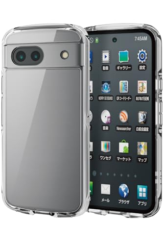 エレコム Google Pixel 8a ケース カバー 透明 耐衝撃 衝撃吸収 ハイブリッド TPU ストラップホール付き ショルダー ストラップシート付 軽量 薄型 傷がつきにくい キズ 硬度 5H カメラ保護 ワイヤレス充電 対応 エアークッション クリア PM-P241TSLACR