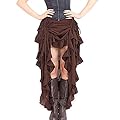 WECHERY Women's Steampunk Gothic High Low Cyberpunk Skirt