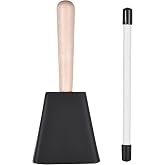Btuty Metal Cowbell with Wooden Handle Mallet for Band &amp; Practice | Metal cowbell with wooden handle &amp; mallet. Loud bright tone. Durable. Great for band, practice &amp; music education