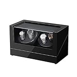 CRITIRON Luxury Automatic Watch Winder with 2 Leather Storage (Wood Shell + Leather Pillow + Piano Paint + Tempered Glass) (2+2)